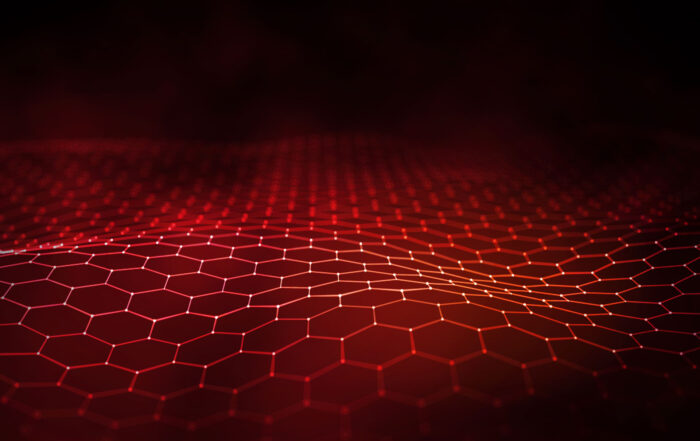 Red Digital Hexagonal Grid Article Hero Background