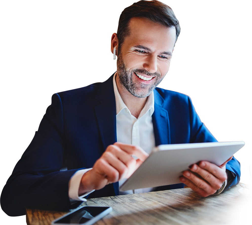 ad-tech-firms-taxes-and-fees-new-graphic Smiling Businessman Using Tablet