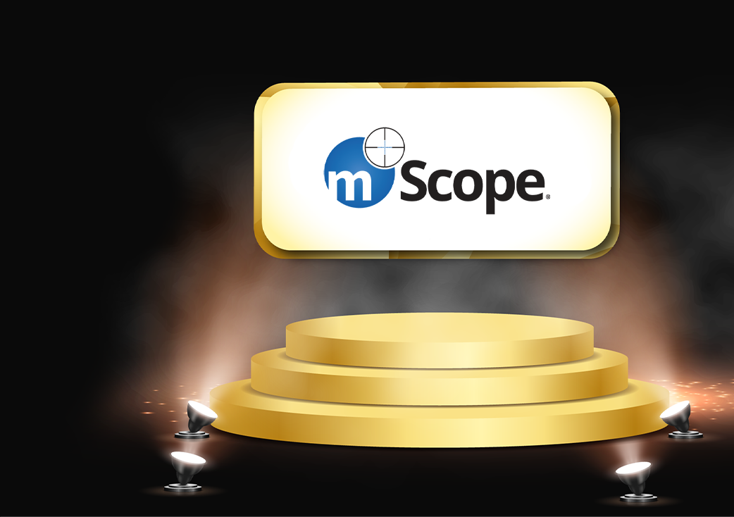 mScope on a Gold Podium